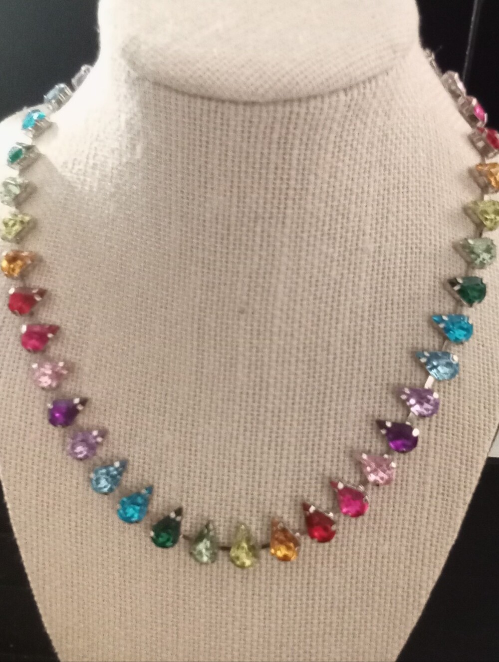 Multicolor Teardrop Crystal Necklace - Women Jewelry